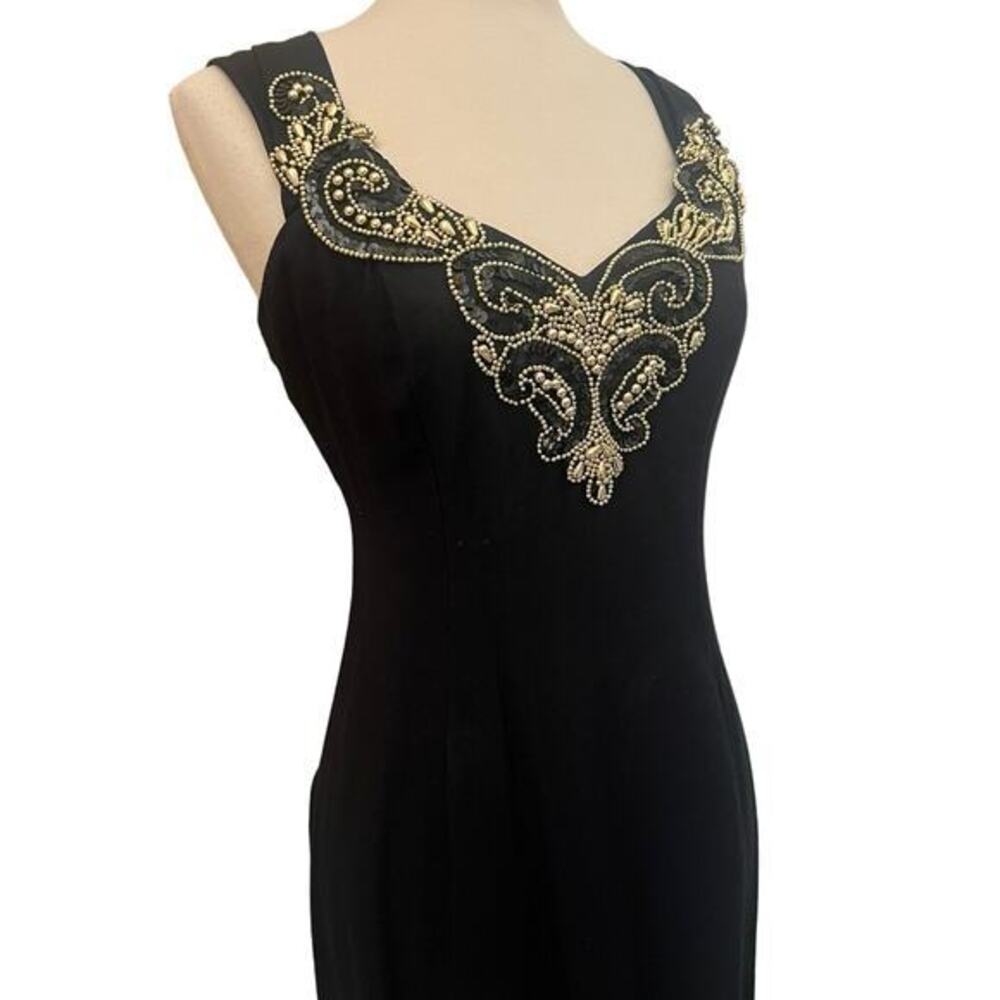 Vintage Dress 90s, Black Mini, Beaded, Gunne Sax